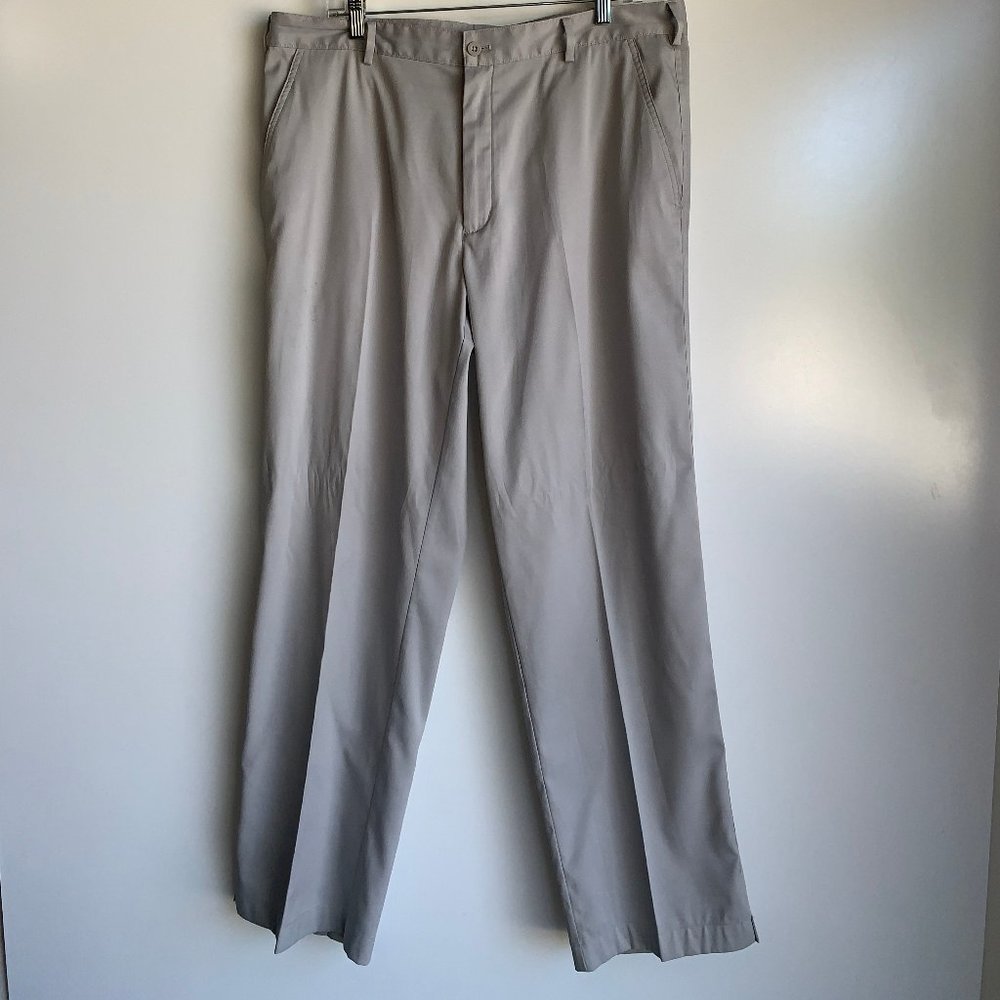 NIKE GOLF Dri-Fit Gray Performance Flat Front Pants Men's Size 36x32